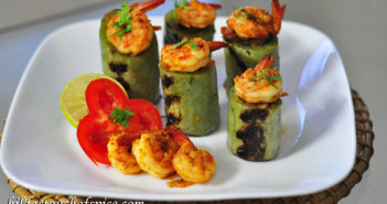 Snake Gourd Stuffed with Fresh Prawns/Shrimp